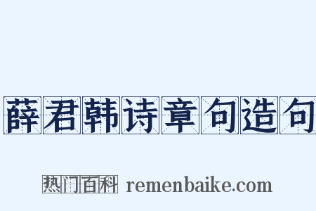 薛君韩诗章句造句是什么意思的图片
